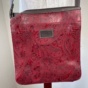 Relic Red Paisley Shoulder Bag EUC